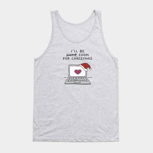 I'll Be Zoom For Christmas - Cute Heart Online Christmas (White) Tank Top